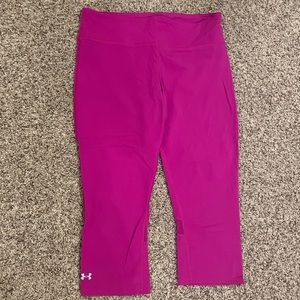 Under Armour pink capri leggings, size large